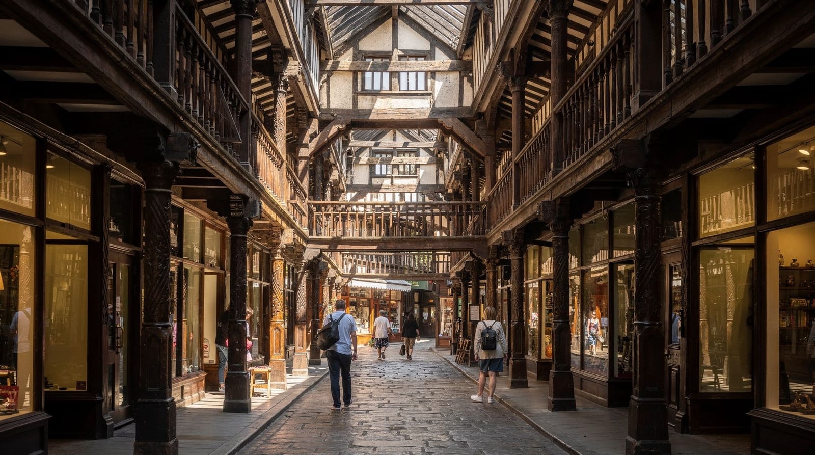 Shopping — Chester's covered Rows, Liverpool ONE and the Cheshire Oaks designer outlet.